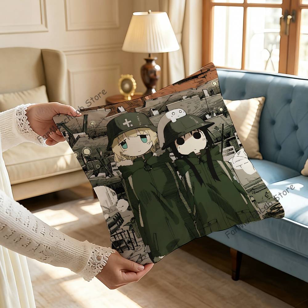 

GGirls Last Tour Pillow Covers Cartoon Sofa Decorative Home Doublesided Printing Short Plush Cute Cushion Cover 30x30cm
