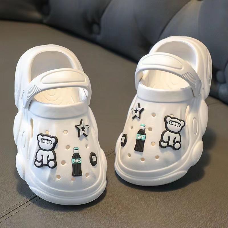 Parent-Child Children's Summer Cartoon Closed-Toe Clogs for Boys and Girls, Large and Small Sizes, Non-Slip eva Tasteless