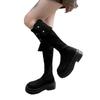 Skinny knight boots two wear thick-soled knee boots new boots folded small tall autumn and winter women