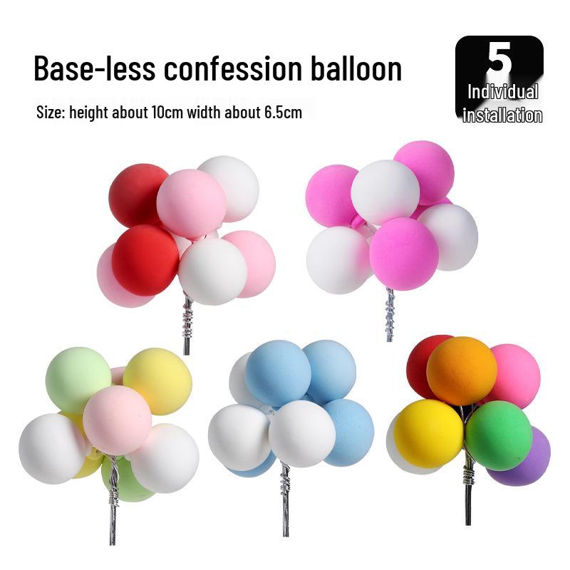 Colorful Retro Balloon Cake Toppers – Round Ball Dessert Decorations
