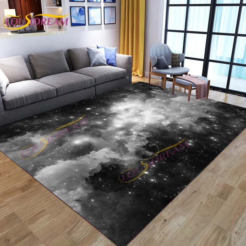 3D Colored Space Mat Galaxy Rug Starry Sky Carpet for Living Room Bedroomt Sofa Planet Rug Nursery Play Rug Floor Mat Home Decor