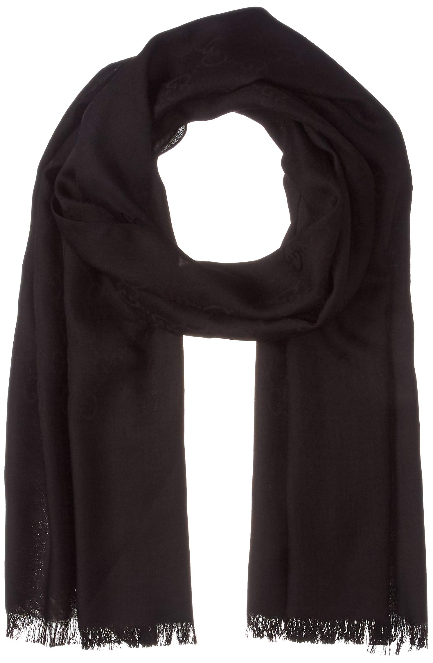 

GUCCI Scarf 165904 3G646 1000 GG Pattern Scarf Wool Silk Black Japan 70% 30% 45,180 (Free Size) [Used] чёрный