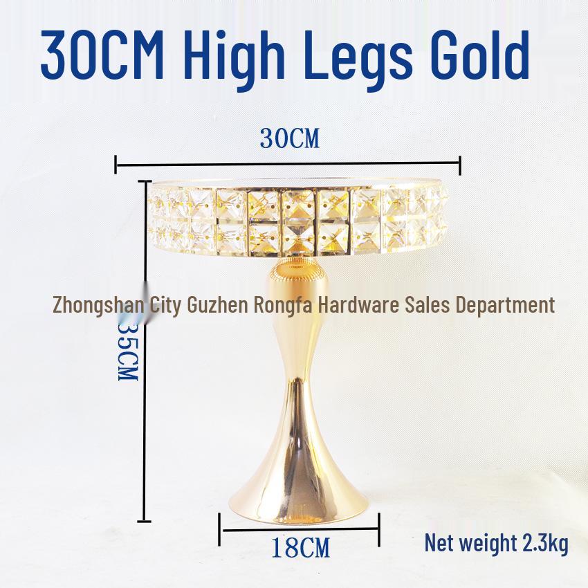 Gold Crystal Cake Stand - High-Footed Square Dessert Display Table for Weddings
