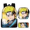 Backpack Naruto Children Set With Pencil Case And Versatile For School Trips Day