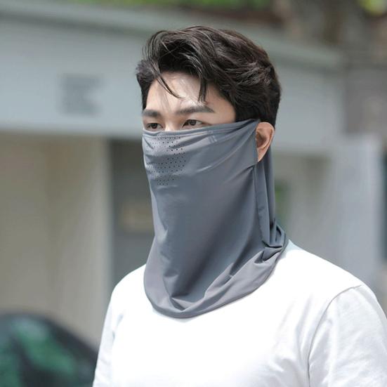 Sun Protection Guard Quick-Dry Fabric Ice Silk Face Guard with Breathable Mesh Cooling Fabric Extended Neck Gaiter Anti-UV Face Guard
