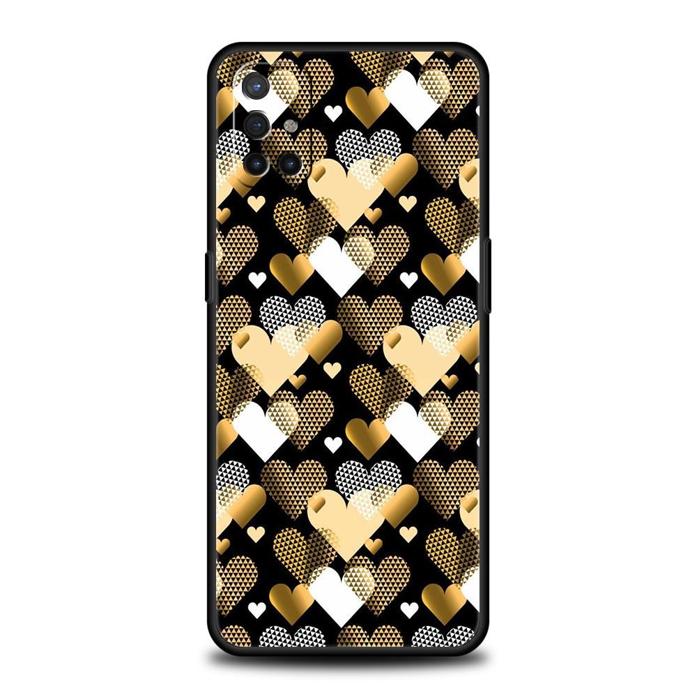 Gold Pink Rose Glitter Hearts Phone Case For OnePlus 15 13 12 11 10 Pro 13T 13R 12R 9 8T 8 7 7T 9R Nord 2T CE 2 3 4 5G Cover