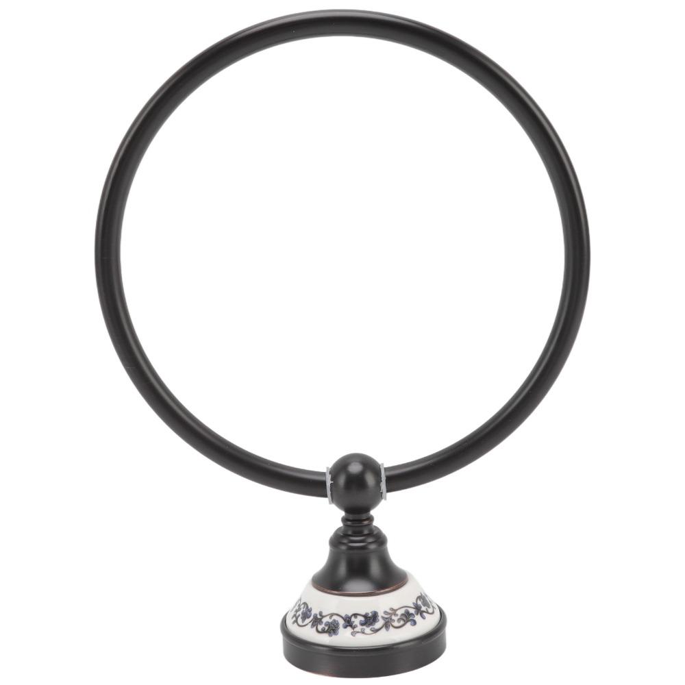 Black Towel Ring Brass Towel Rack Durable Towel Holder Space Saving