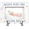 New Baby Wooden Picture Frame Gifts, Awesome People Make Awesome Babies Frames, Gifts for Pregnant New Mom Dad Parents, 4x6 Inch Photo Frame For