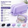 Large-Capacity Zippered Pencil Case Portable Multi-Compartment Pencil Pouch Waterproof And Durable Stationery Storage