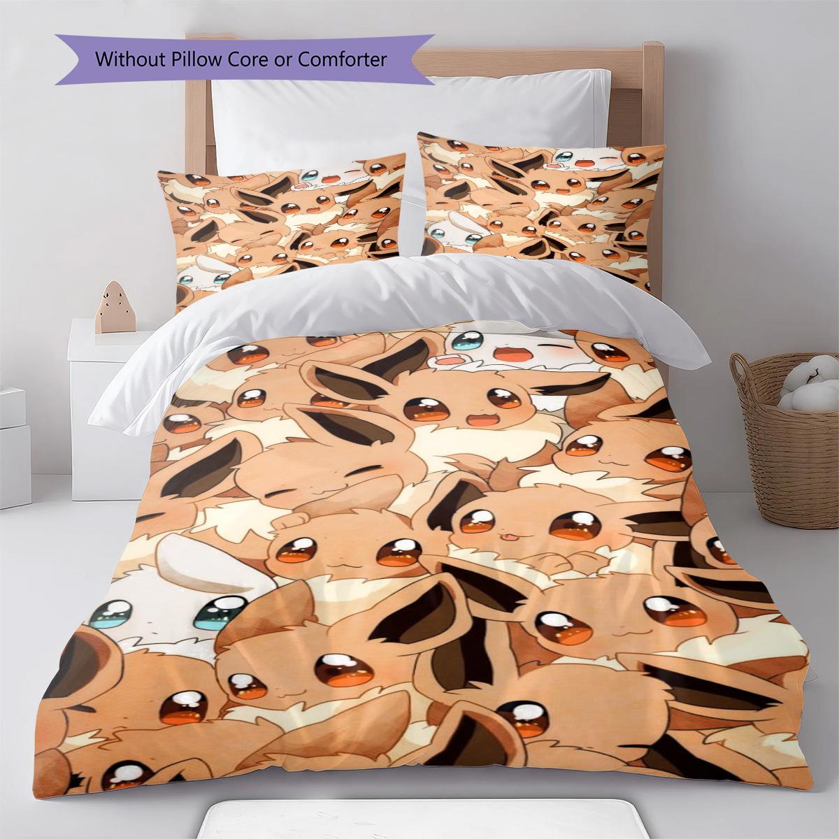 Pokémon Bedding Set Magical Glow Pokémon Anime Duvet Cover Polyester Soft Comforter Cover -QJY 135x200cm