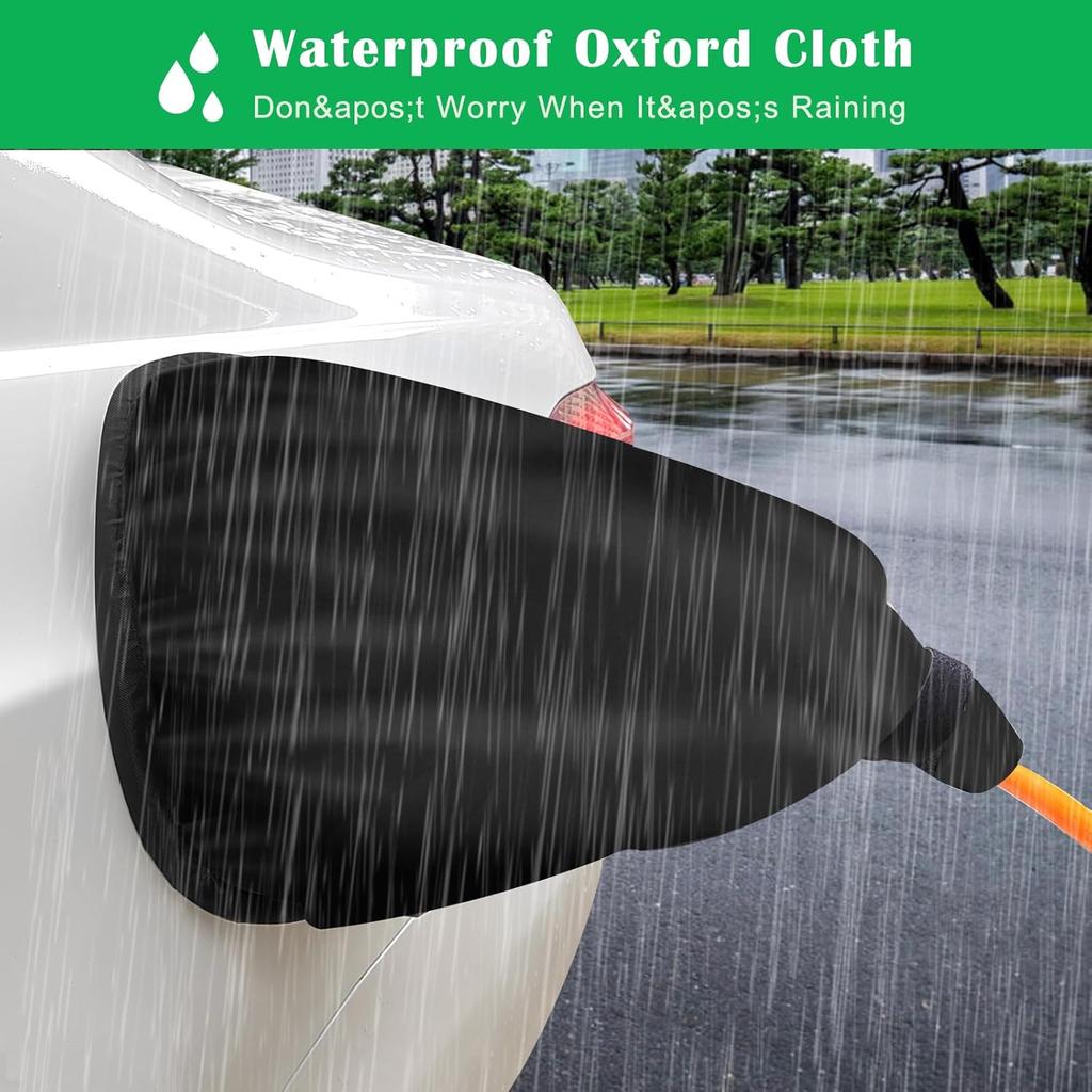 EV Charger Port Cover,Magnetic Adsorption Electric Car Charging Port Cover,Snow Sun Protection Waterproof Rainproof External Charger Cover Fit for