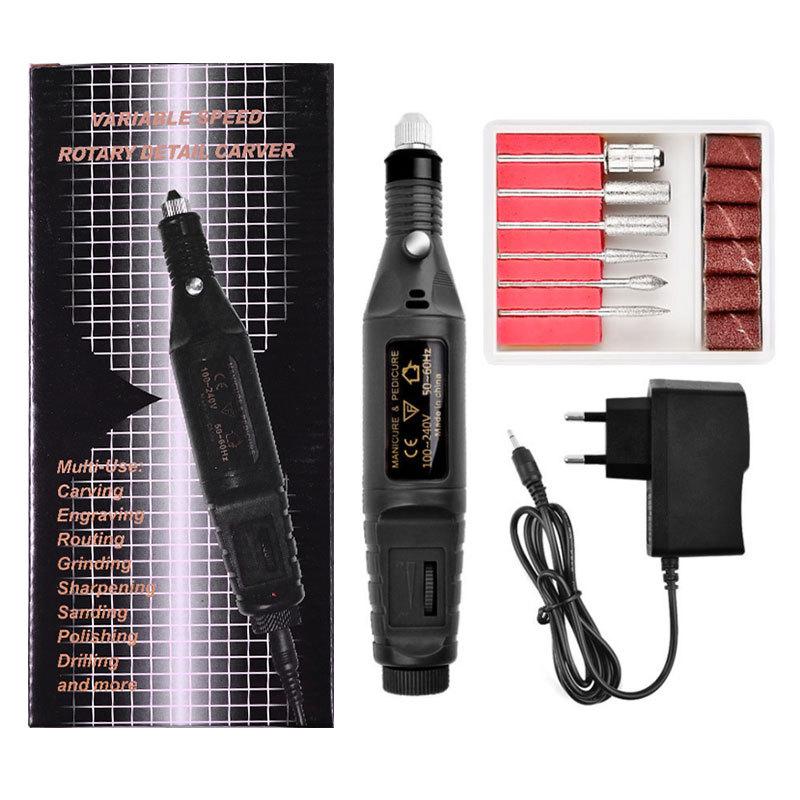 Strumenti per unghie Mini smerigliatrice elettrica Macchina portatile per unghie Pezzo per unghie Set smerigliatrice per unghie