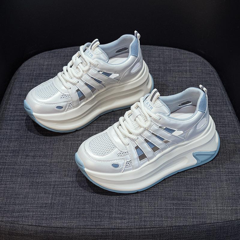 Roman hollow sandals women's year new breathable thick sole inner heightening dad shoes casual fashion sports women's shoes