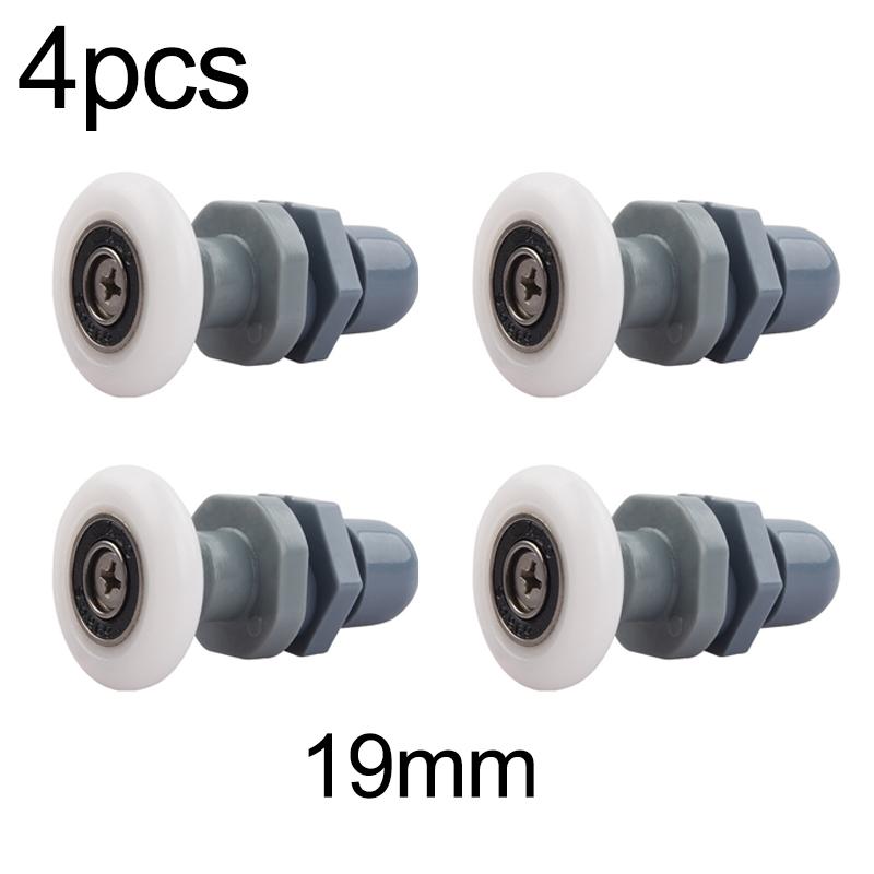 4pcs Shower Door Rollers for Frameless Glass Shower Doors with Reinforced Nylon Wheels and Sturdy Aluminum Alloy Core