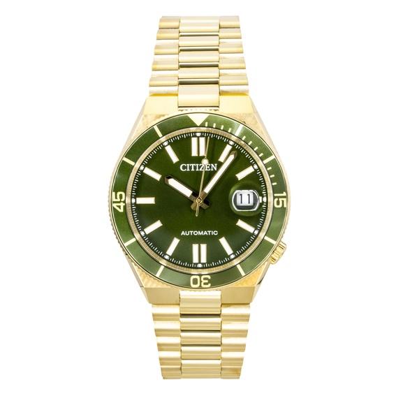 Citizen Tsuyosa Analog Gold Tone Stainless Steel Green Dial Automatic NJ0232-53X 100M Men's Watch
