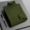 Mens Autumn Winter Knitted Turtleneck Sweater High Elastic Long Sleeve Slim Fit Pullover Simple Style Male Casual Knitwear
