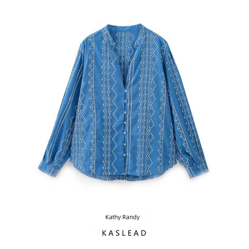 Kaslead New Arrival Women's Clothing Fashion Style Fashion All-Match Casual Embroider Long Sleeves Tops 8351033