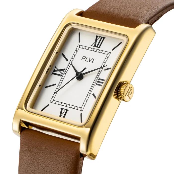 Paul Weiss Audrey White Brown Leather Watch
