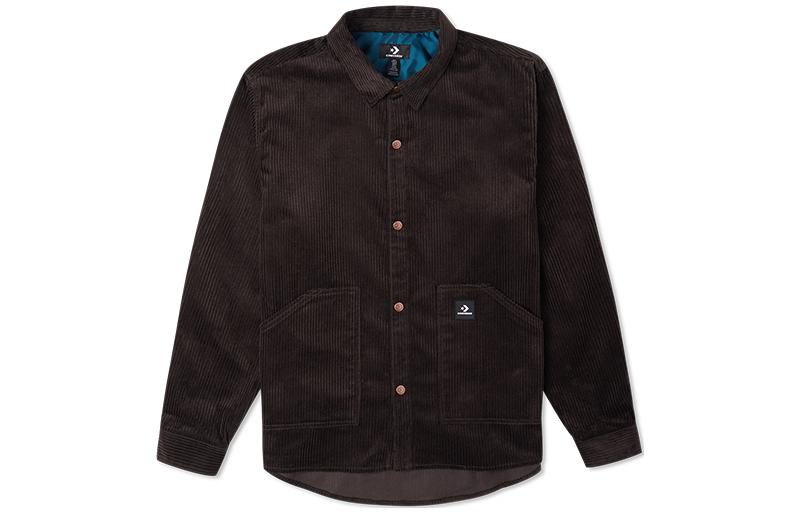 Converse WOVEN TOP Shirts Men s Brown Lapel Moderate Other 10024006-A03 L