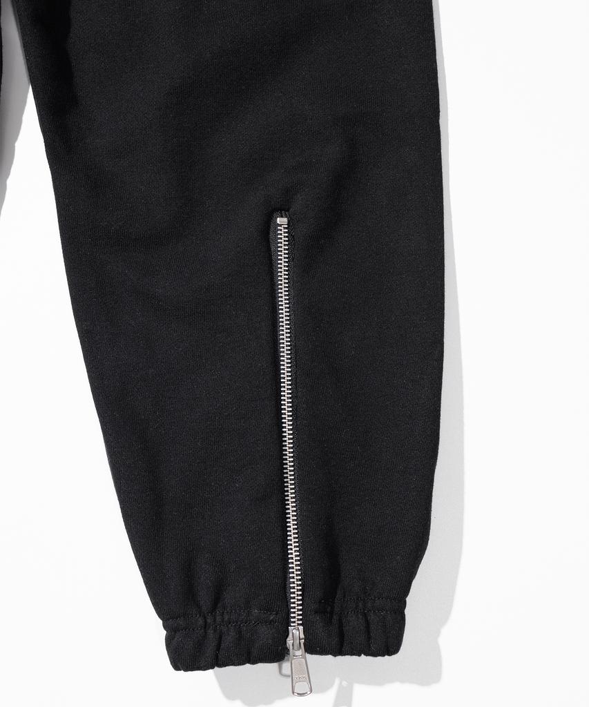 MASSNOUN Grating Emblem Back Slit Zipper Training Pants Mfttp005-Bk