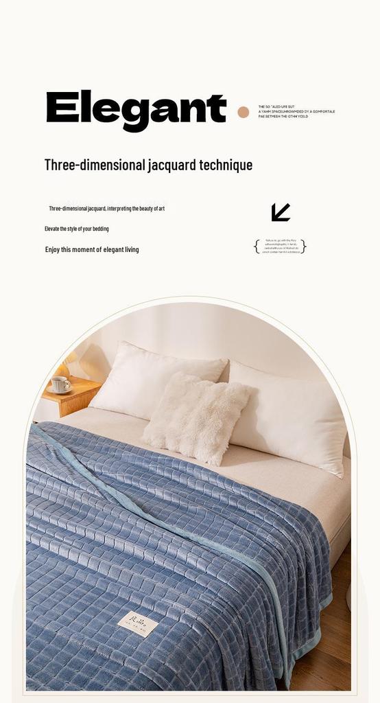 Thickened Jacquard Velvet Winter Bed Sheet & Blanket for Single Dorms 300g