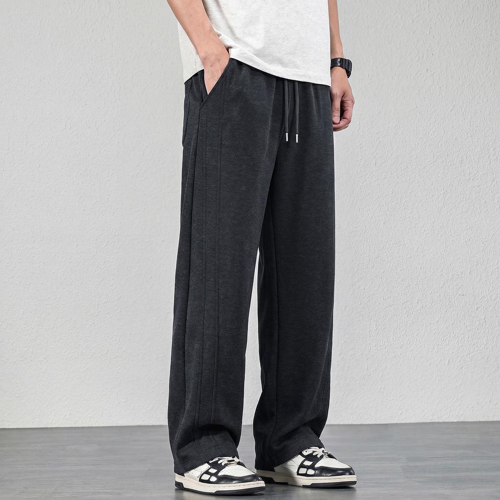 Light Luxury Casual Pants Men's New Summer Straight Loose Drop Drawstring Sports Long Pants