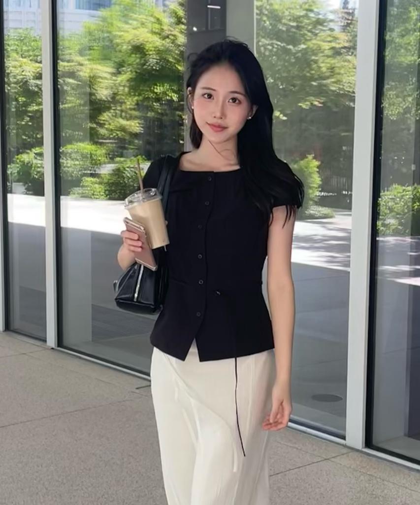MIXXO Boat Neck Belted Blouse_Miwbwg511B