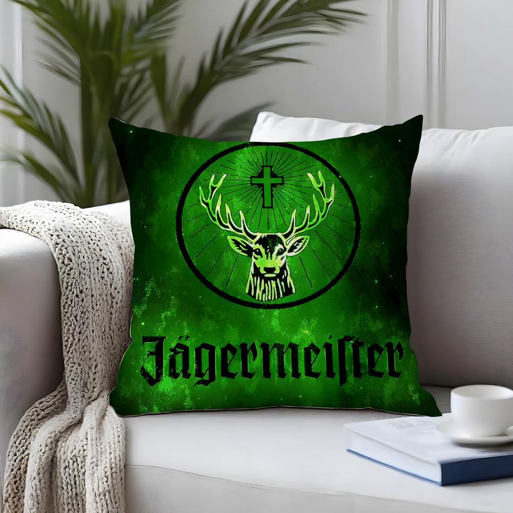 Classic Brand JJagermeister Cushion Cover Plush Fabric Soft DoubleSided Printed Sofa Warm Winter Home Child Gift Pillow Case