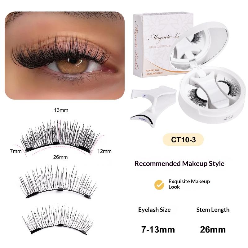 Magnetic Eyelashes Set Reusable Easy To Use Eyelash Extension Tools Natural Curler False Eyelashes With Magnetic Tweezers