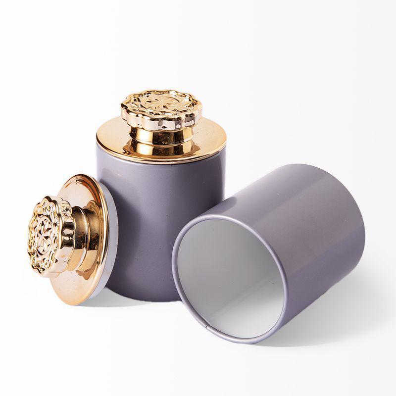 Solid Mini Empty Tea Tin Can Household Green Black Tea Sealed Jar Portable Travel Small Tea Packaging Box Mini Sealed Iron Can