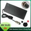 Adaptér nabíječky pro elektrickou koloběžku 48V 54.6V 2A Nabíječka lithiových baterií s 3kolíkovou zástrčkou GX16 12mm Pro 48V 13S 54.6V Speedway Kugoo Li-ion baterie