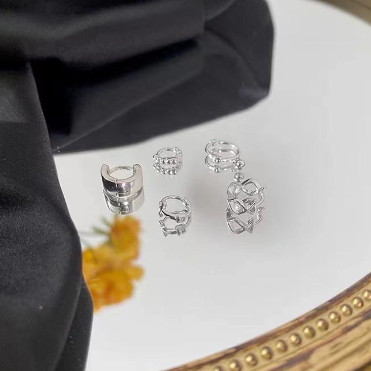 Korean Style 925 Silver Plated Celebrity Earrings: Exquisite Women's Ear and Cartilage Studs