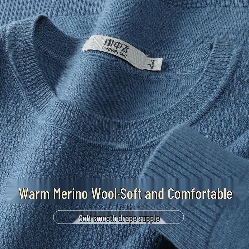 Snowflying Men s Wool Blend Round Neck Sweater 2XL