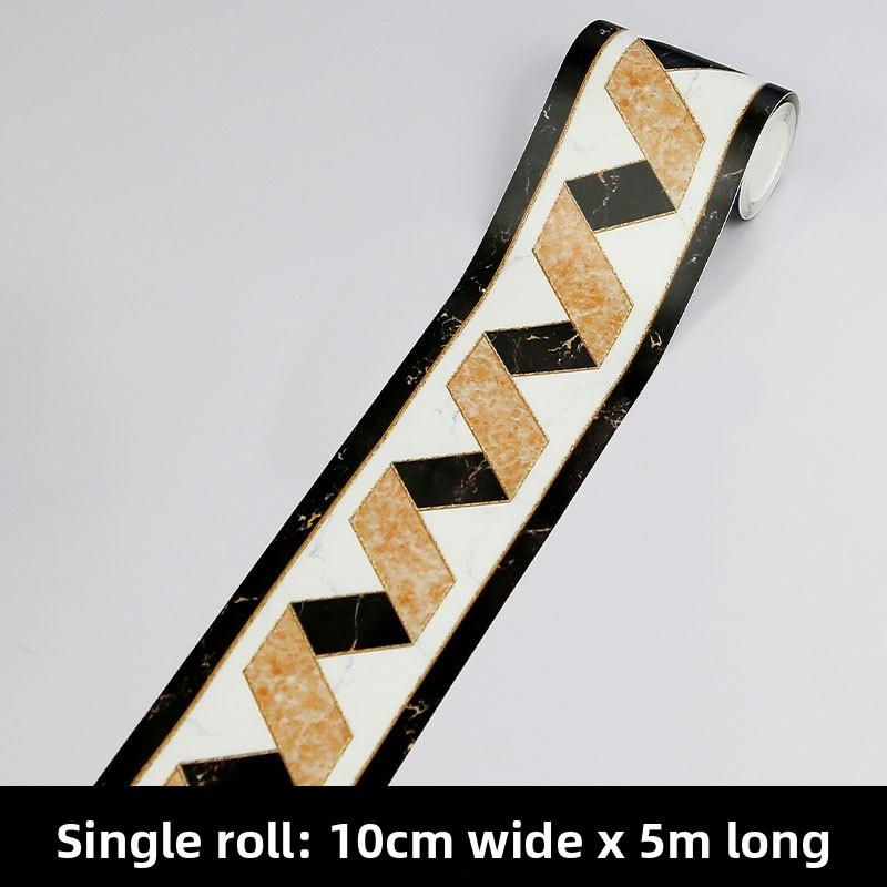 Bathroom Waist Line Sticker Self-adhesive Waterproof Living Room Bedroom Kitchen Skirting Line Tile Sticker Pvc Wallpaper Decorative Wall Sticker
