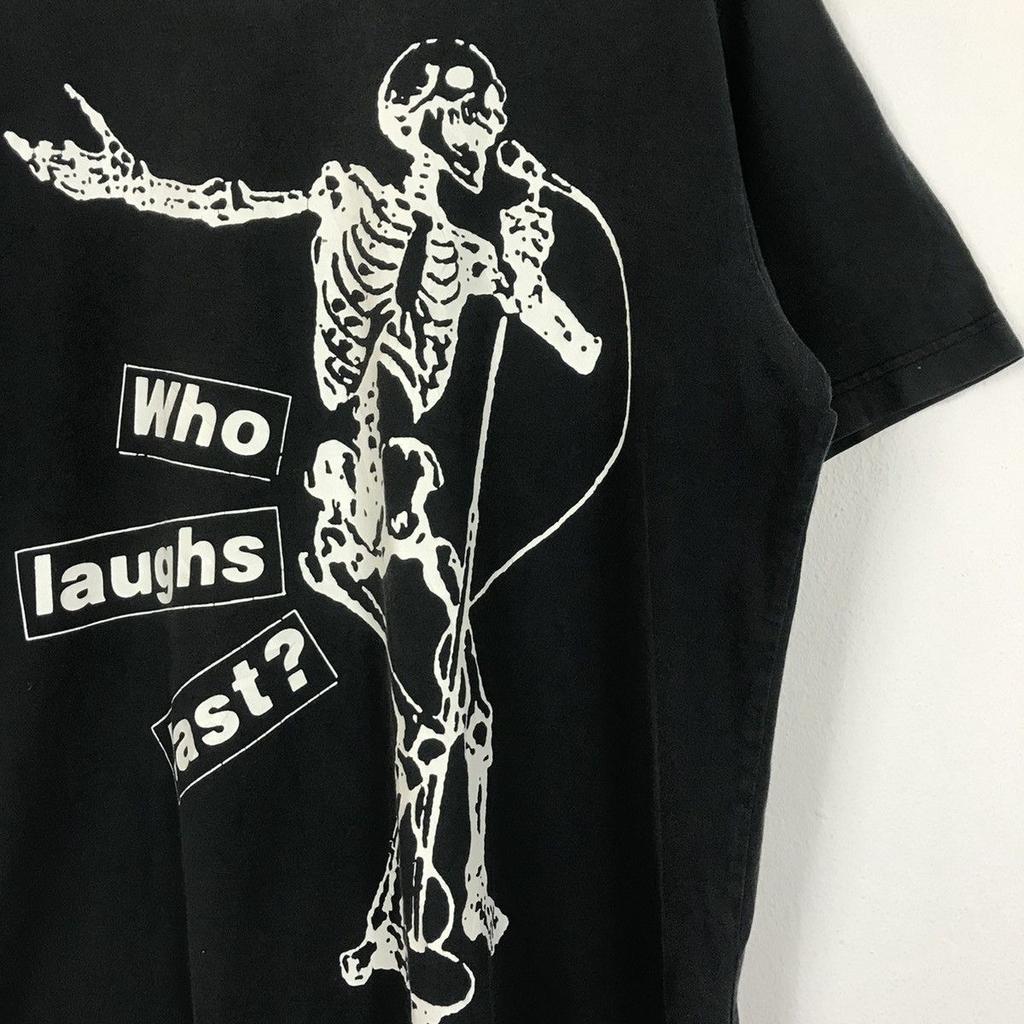RATM Who Laughs Last Albums black short sleeve T shirt vtg