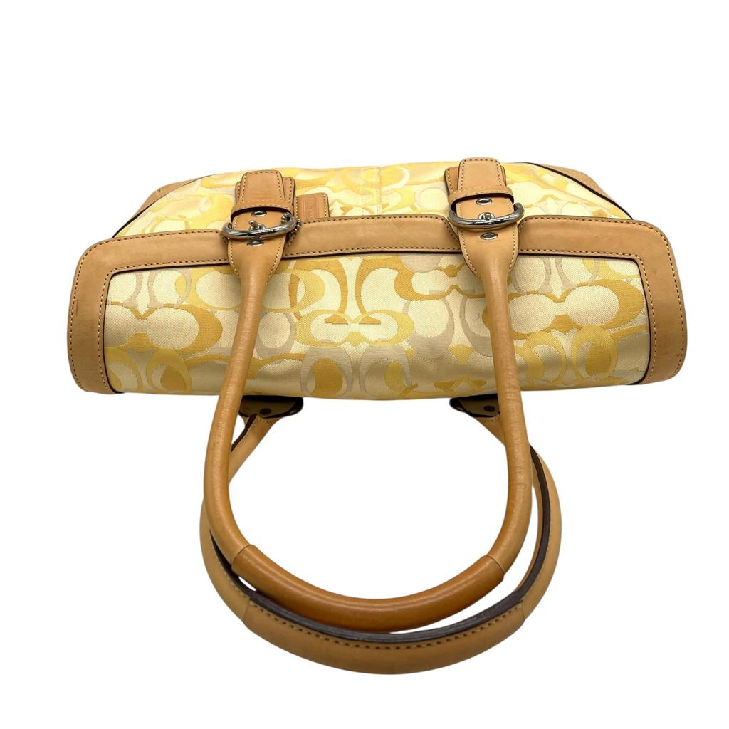 Used COACHHandbag yellow/Brown canvas/leather Women