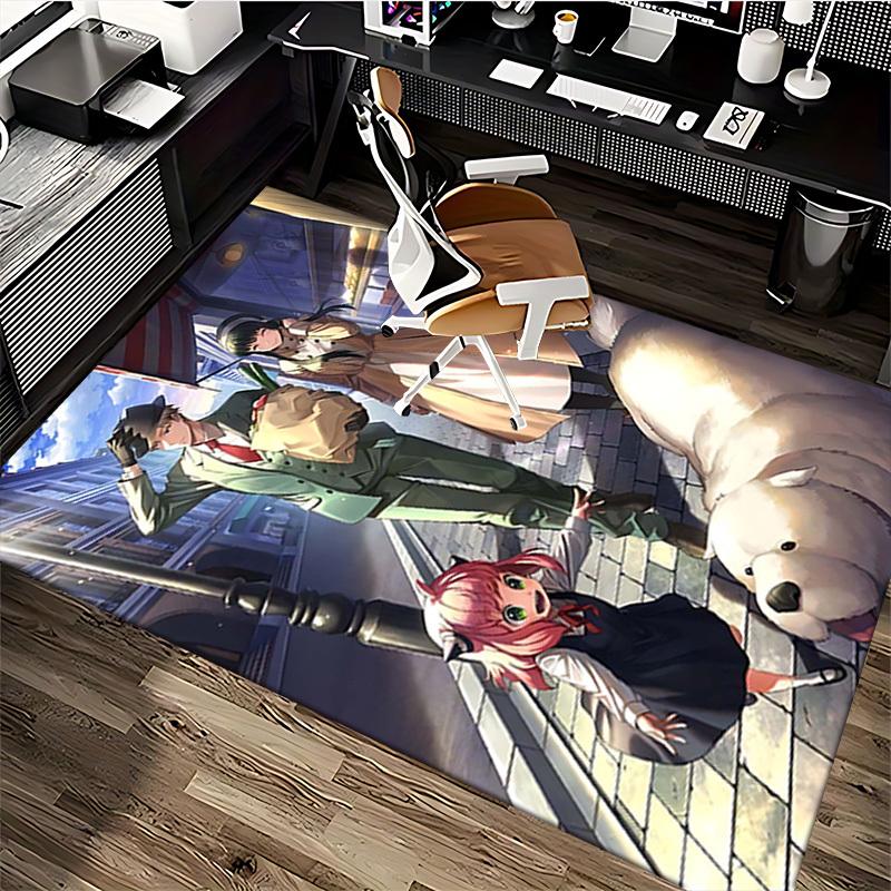1pc Anime Character Design Office Chair Mat - Seasonal Gift for Anime Lovers, Non-Slip Carpet Suitable for Home Decor, Living Room, Bedroom, Game Room
