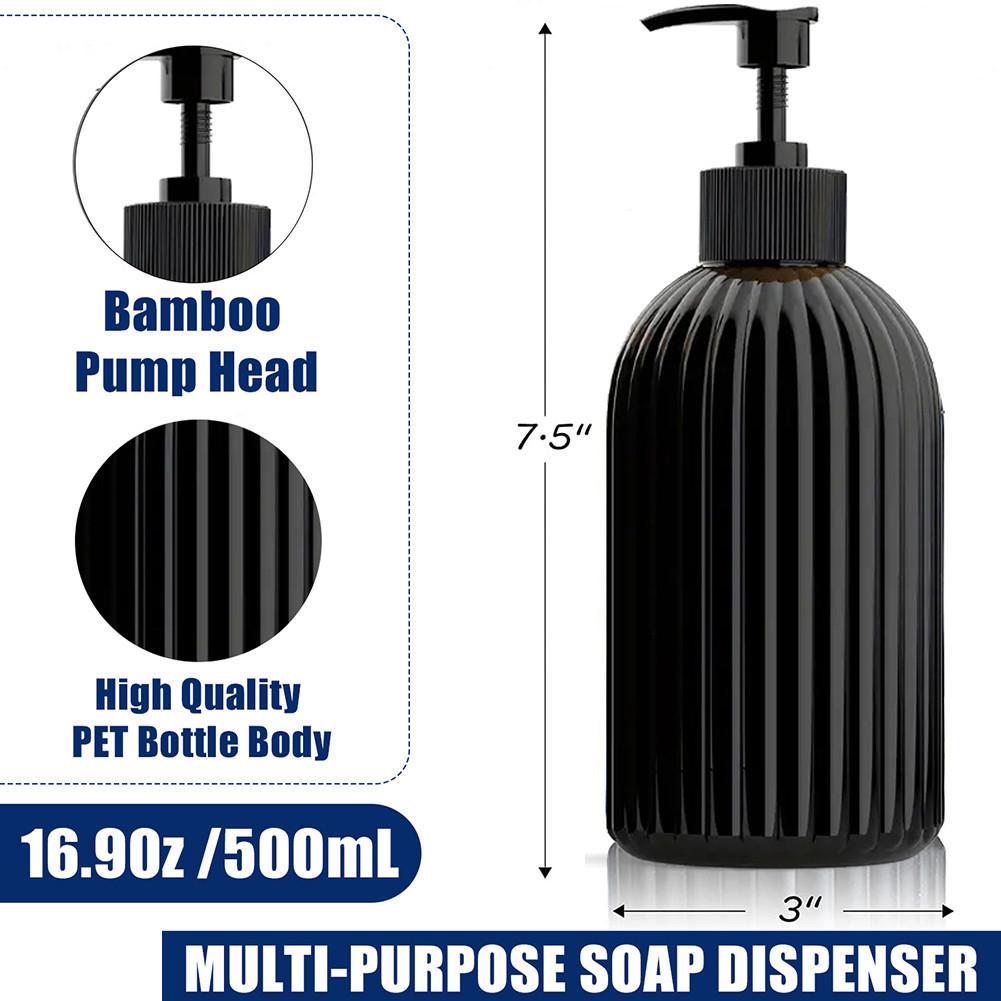 1/2pcs Black White Styling 500ml Soap Dispenser Portable Refillable Liquid Bottles Tray For Home Laundry Room Beauty Salon Hotel