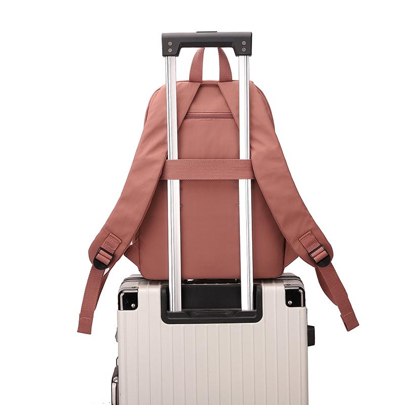 Solid Color Women Backpack Outdoor Student Schoolbag Travel Bag