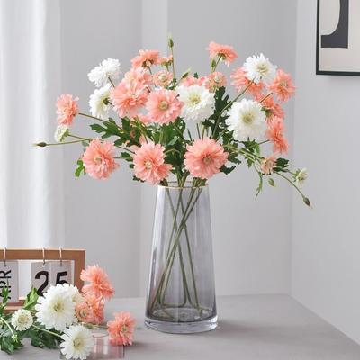 54CM Artificial Silk Flowers 4 Heads Design Artificial Silk Chrysanthemum Bouquet Bridal Bouquet Nordic Style