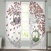 Pár sov na stromě Průsvitné závěsy do obývacího pokoje Dětská ložnice Tylové závěsy Kuchyňské závěsy na okna