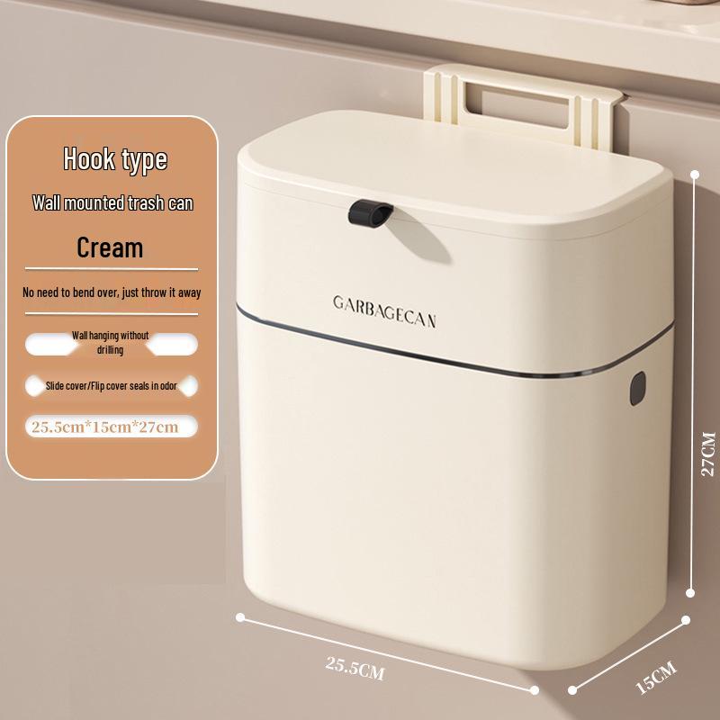 

Настінний кухонний смітник високої цінності, великий дизайн з щілиною з кришкою, квадратний кошик для сміття без перфорації