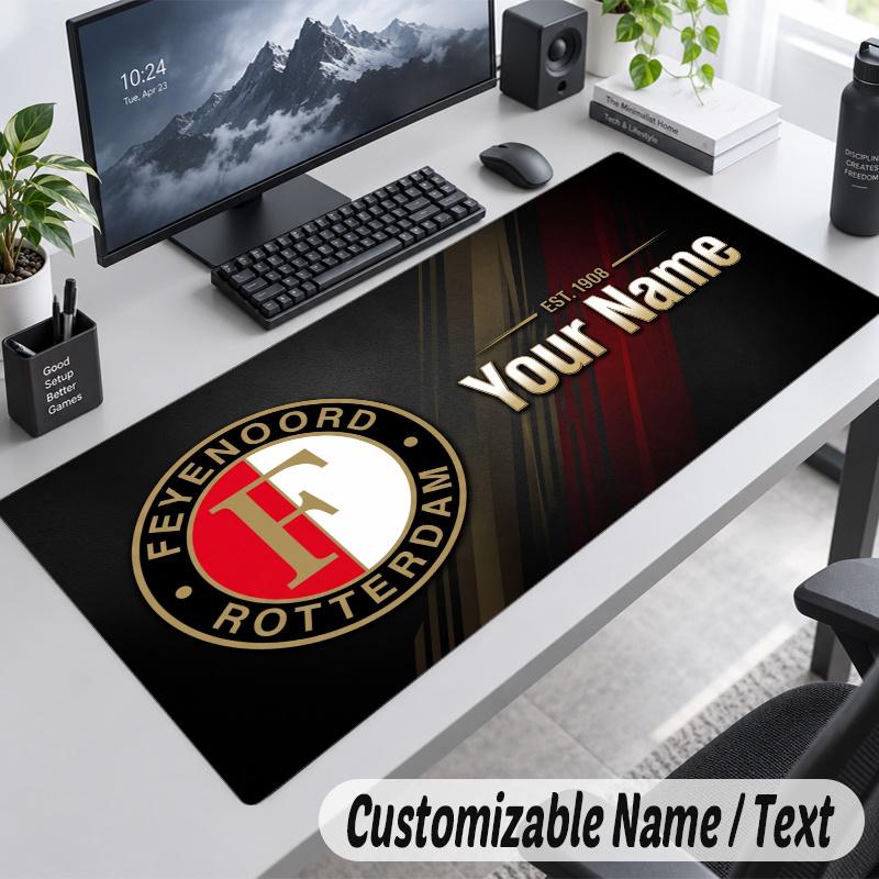 Feyenoord Personalized Large Mouse Pad Custom Name Text Extended Desk Mat Gaming Mousepad