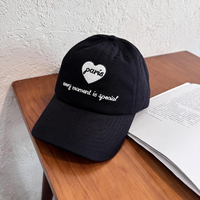 Letter Heart Embroidery Women Baseball Cap With Curved Brim For Casual Outings