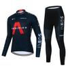 Mens Cycling Jersey Set Long Sleeve Quick Dry Breathable Mountain Road Bike Apparel