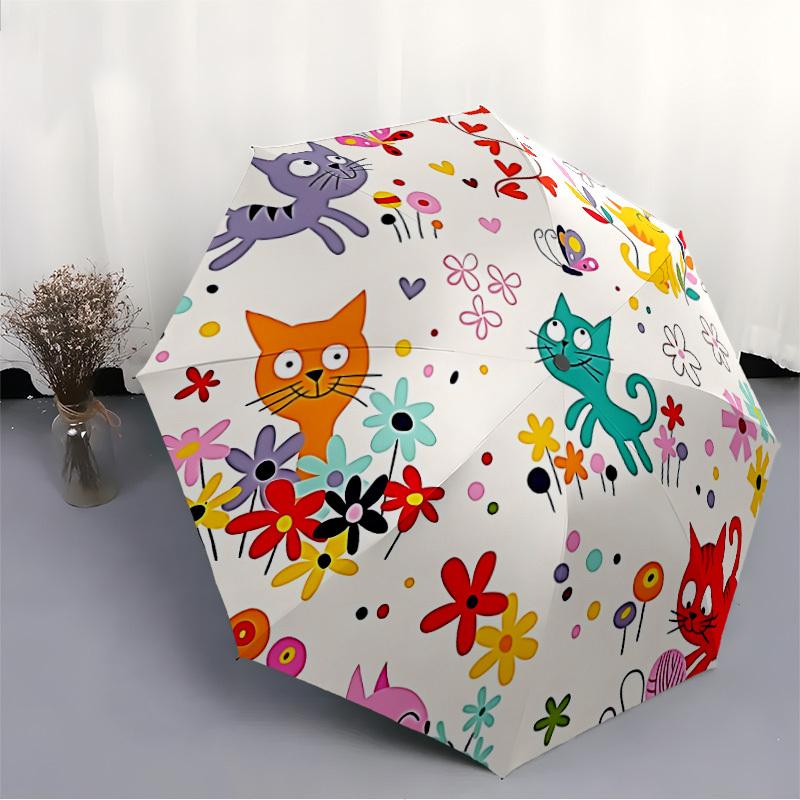 1pc Cat Garden Decor Automatic Open/Close Umbrella - Compact Travel Umbrella, Gift for Birthdayyy251208141