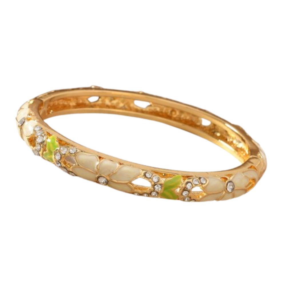 Chinese Style Vintage Cloisonne Bangle Enamel Women's Hand Bracelet Hollow Out Flower Bangle  Girls