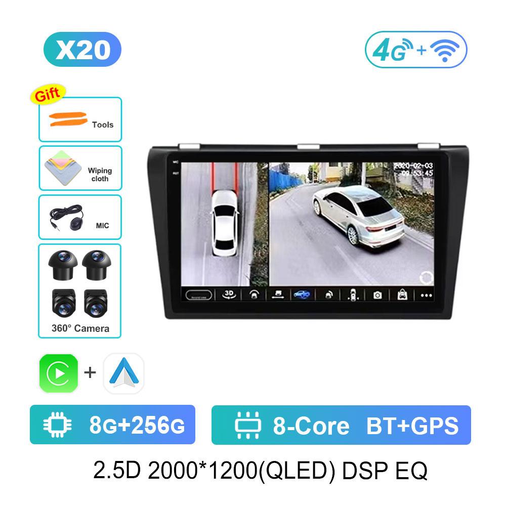 Bluetooth Android 14 GPS Navi 4G Car Video Multimedia Player for Mazda 3 2004 - 2009 DSP Stereo HD Touch Screen WiFi Head Unit
