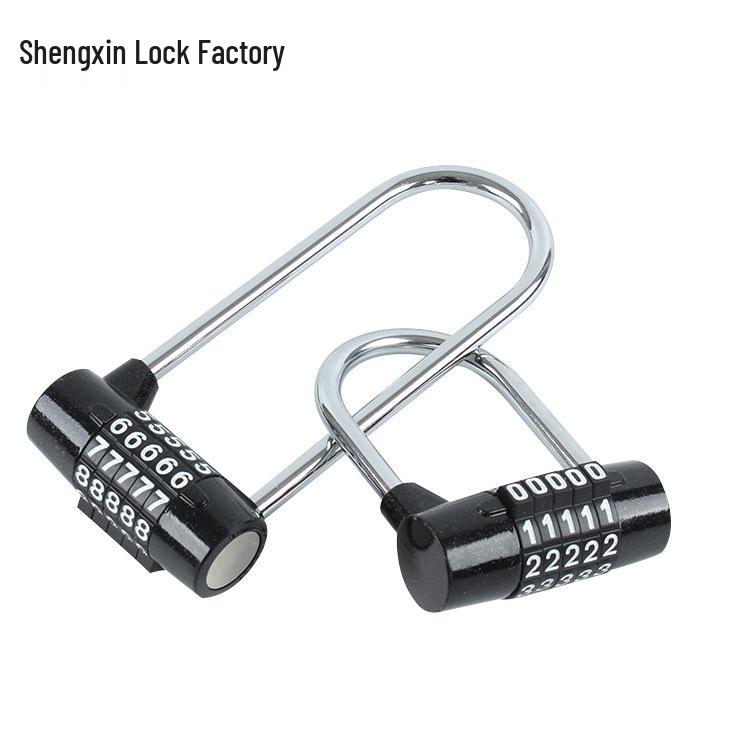Reinforced Zinc Alloy U-Shaped Gym Padlock with Five-Digit Combination