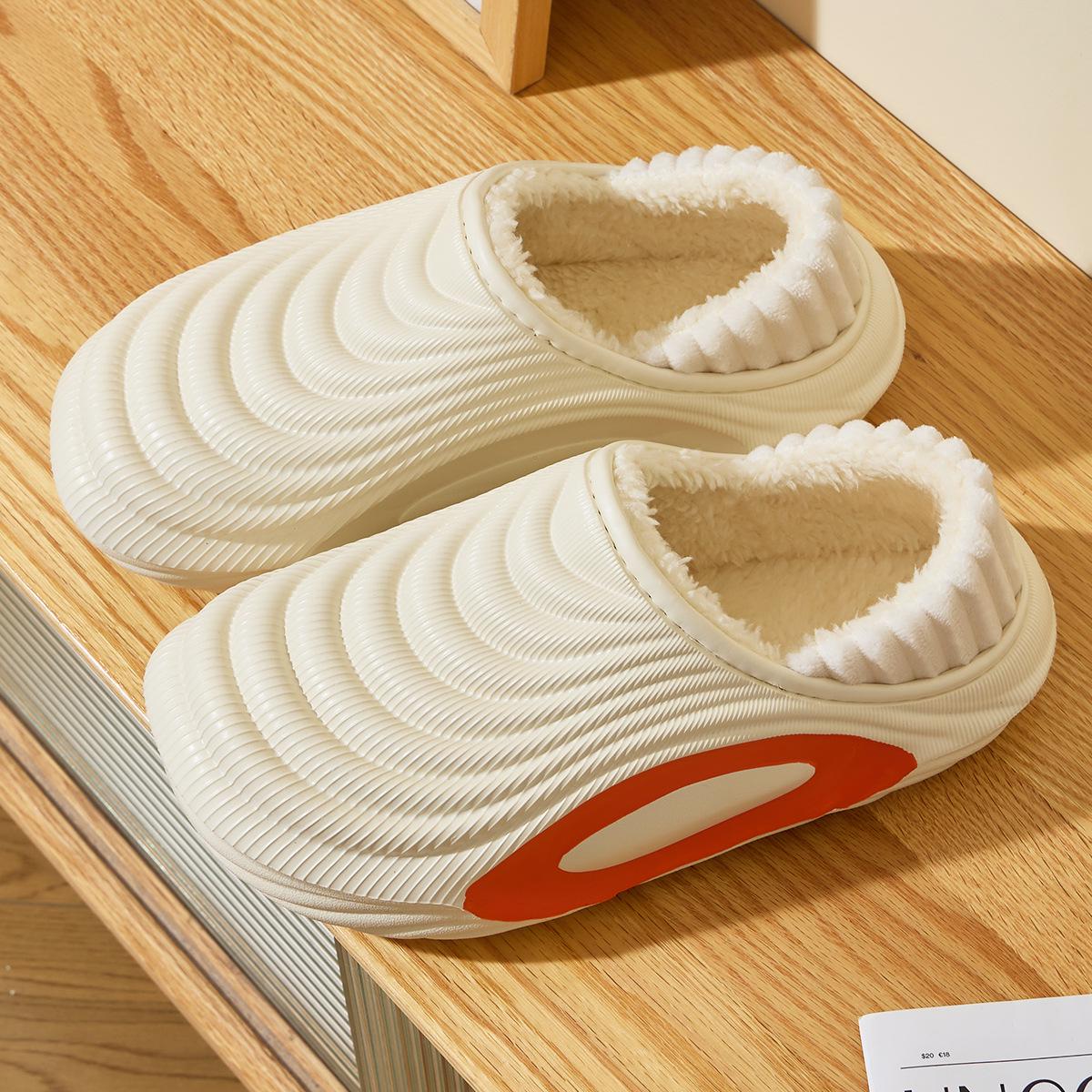 Мужские водонепроницаемые зимние тапочки Lidani: Нескользящие, Толстая подошва, Закрытый каблук, Теплые плюшевые хлопковые туфли (Издание 2025 г.) 40-41